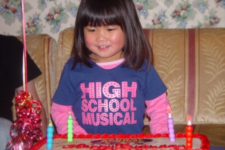 Kasen with her High School Musical Cake